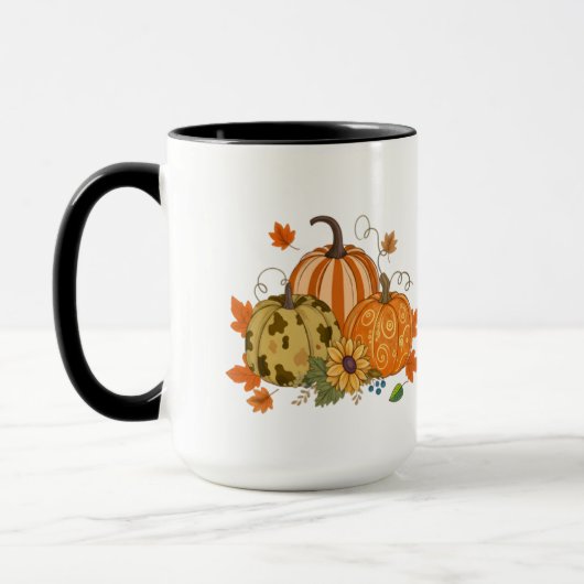 Personalized Autumn Pumpkin Patch Custom Name Mug Mok (Links)