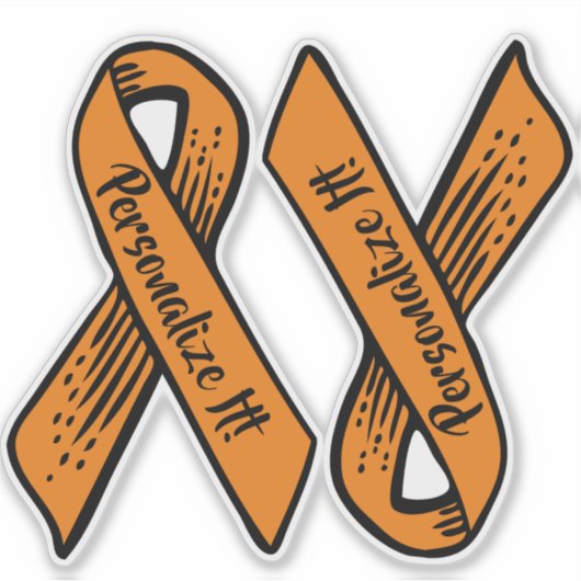 PERSONALIZED Awareness Ribbon Graphic (oranje) Sticker (Voorkant)