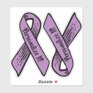 PERSONALIZED Awareness Ribbon Graphic (paars) Sticker