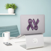 PERSONALIZED Awareness Ribbon Graphic (paars) Sticker (Laptop op bureau)