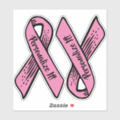 PERSONALIZED Awareness Ribbon Graphic (roze) Sticker (Vel)