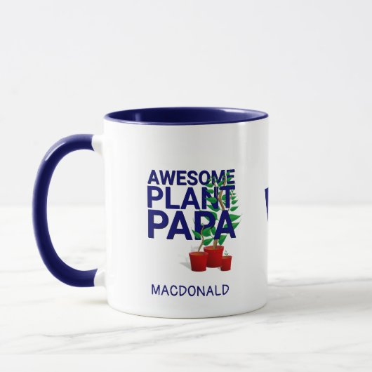 Personalized AWESOME PLANT PAPA Monogram Mok (Links)