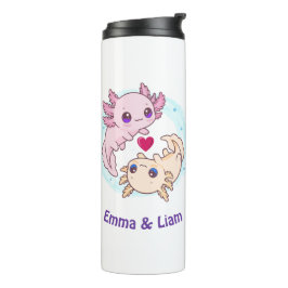 Personalized Axolotl Couple Valentine Thermosbeker