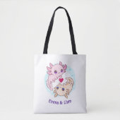 Personalized Axolotl Couple Valentine Tote Bag (Voorkant)