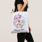 Personalized Axolotl Couple Valentine Tote Bag (Dichtbij)