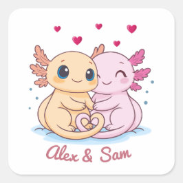 Personalized Axolotl Valentine Sticker