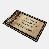 Personalized Aye Matey, Ye Be At The House of... Deurmat (Schuin)