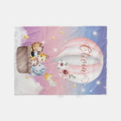 Personalized Baby Animal Blanket, Safari Nursery  Fleece Deken (Voorkant (Horizontaal))