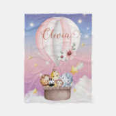 Personalized Baby Animal Blanket, Safari Nursery  Fleece Deken (Voorkant)