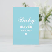 Personalized Baby Announcement Card RSVP Kaartje (Staand voorkant)