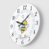 Personalized Baby Bee Nursery Grote Klok (Hoek)