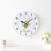 Personalized Baby Bee Nursery Grote Klok (Huis)