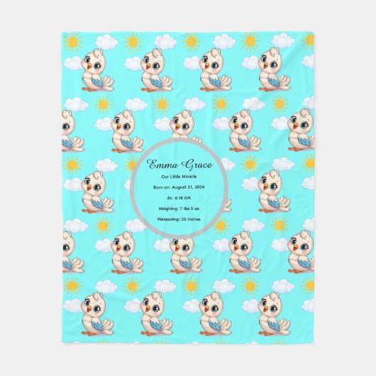 Personalized Baby Bird Blanket Fleece Deken (Voorkant)
