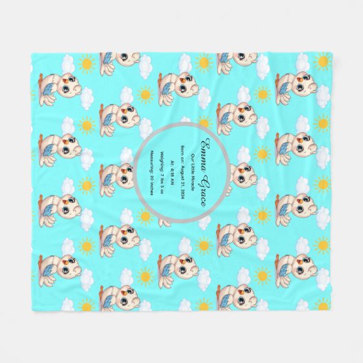 Personalized Baby Bird Blanket Fleece Deken (Voorkant (Horizontaal))