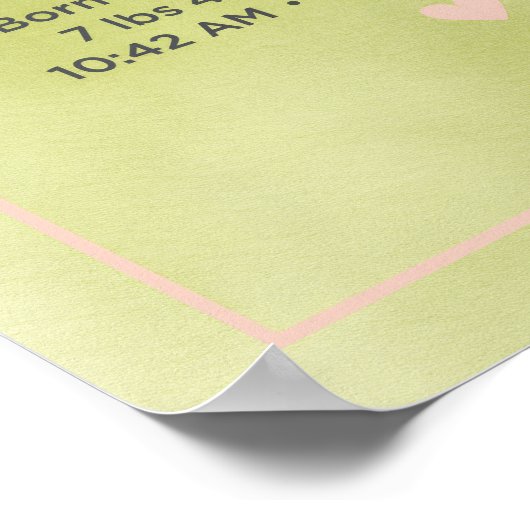 Personalized Baby Birth Announcement Print (Hoek)