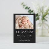 personalized baby Birth announcements  Briefkaart (Staand voorkant)