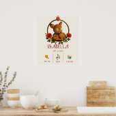 Personalized Baby Birth Poster – Woodland Fawn (Keuken)
