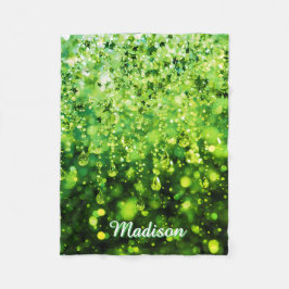 Personalized Baby Blanket With Green Faux Sparkle  Fleece Deken