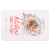 personalized baby blue floral Birth announcements Magneet (Horizontaal)