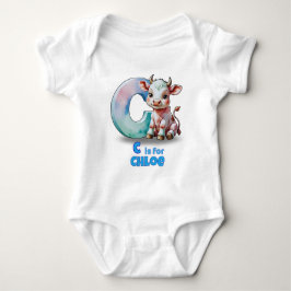 Personalized Baby Bodysuit – C is for Cow