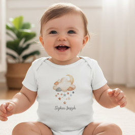 Personalized Baby Bodysuit - Moon & Stars Name