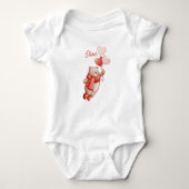 Personalized Baby Bodysuit With A Watercolor Teddy (Voorkant)