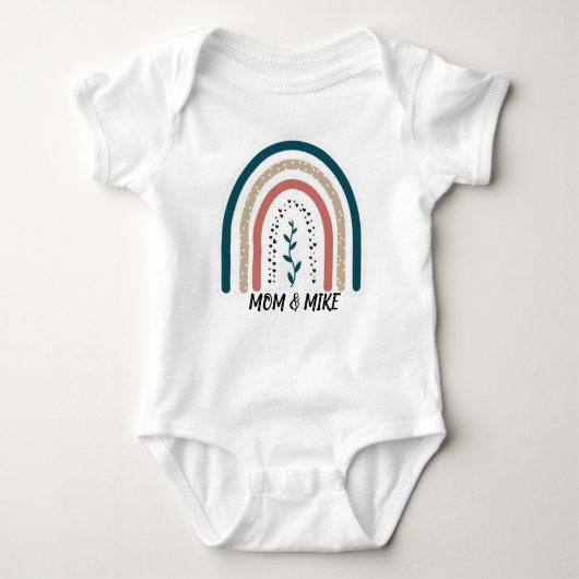 Personalized baby bodysuit with rainbow design (Voorkant)