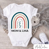 Personalized baby bodysuit with rainbow design