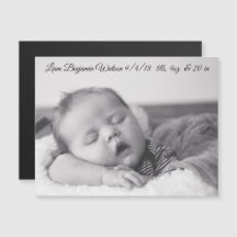 Personalized Baby Boy Birth Notice Magnet