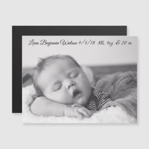 Personalized Baby Boy Birth Notice Magnet Magnetische Uitnodiging