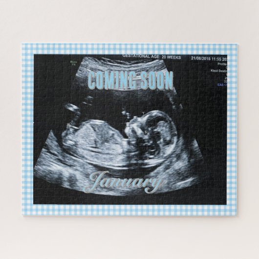 Personalized Baby Boy Gender Reveal Sonogram Pic Legpuzzel (Horizontaal)