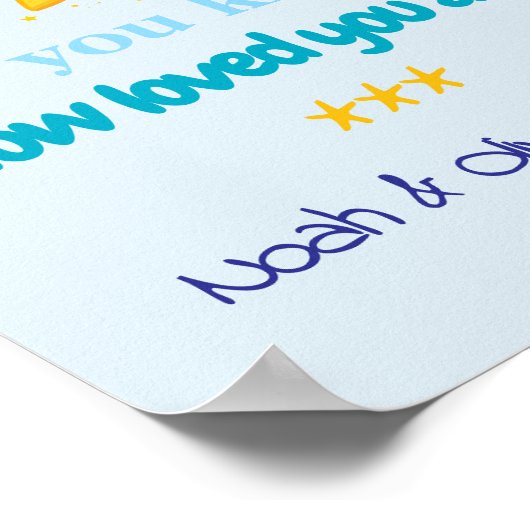 Personalized Baby Boy Triplets Wall Poster (Hoek)