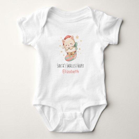  Personalized Baby Christmas Cat Romper (Voorkant)