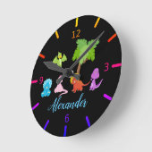 Personalized Baby Dinosaur & Friends Ronde Klok (Hoek)