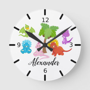 Personalized Baby Dinosaur & Friends Ronde Klok