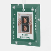 Personalized Baby Expecting Pregnancy Christmas Glas Ornament (Voorkant links)
