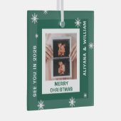 Personalized Baby Expecting Pregnancy Christmas Glas Ornament (Voorkant Rechts)