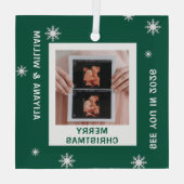 Personalized Baby Expecting Pregnancy Christmas Glas Ornament (Achterkant)