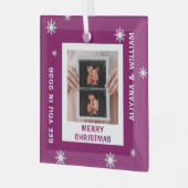 Personalized Baby Expecting Pregnancy Christmas Glas Ornament (Voorkant links)