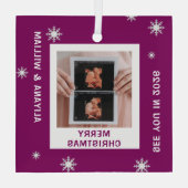 Personalized Baby Expecting Pregnancy Christmas Glas Ornament (Achterkant)
