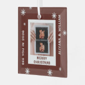 Personalized Baby Expecting Pregnancy Christmas Glas Ornament (Voorkant links)