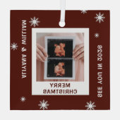 Personalized Baby Expecting Pregnancy Christmas Glas Ornament (Achterkant)