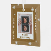 Personalized Baby Expecting Pregnancy Christmas Glas Ornament (Voorkant links)