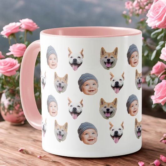 Personalized Baby Face Coffee Cup, 3 Photos Mok