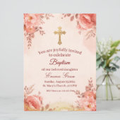 Personalized Baby Girl Baptism Invitation Kaart (Staand voorkant)