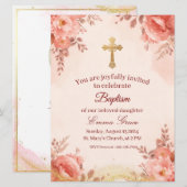 Personalized Baby Girl Baptism Invitation Kaart (Voorkant / Achterkant)