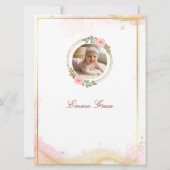 Personalized Baby Girl Baptism Invitation Kaart (Achterkant)