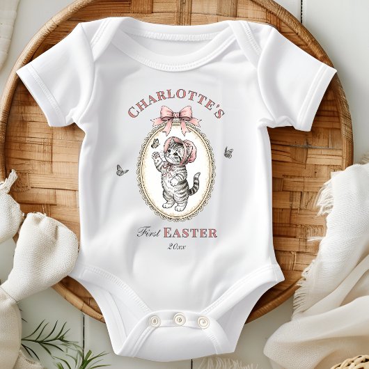 Personalized Baby Girl First Easter Romper