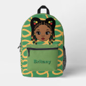 Personalized Baby Girl Green Printed Backpack Bedrukte Rugzak (Voorkant)