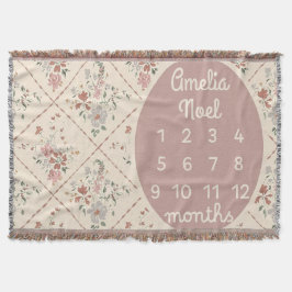 Personalized Baby Girl Milestone Blanket Customize Deken
